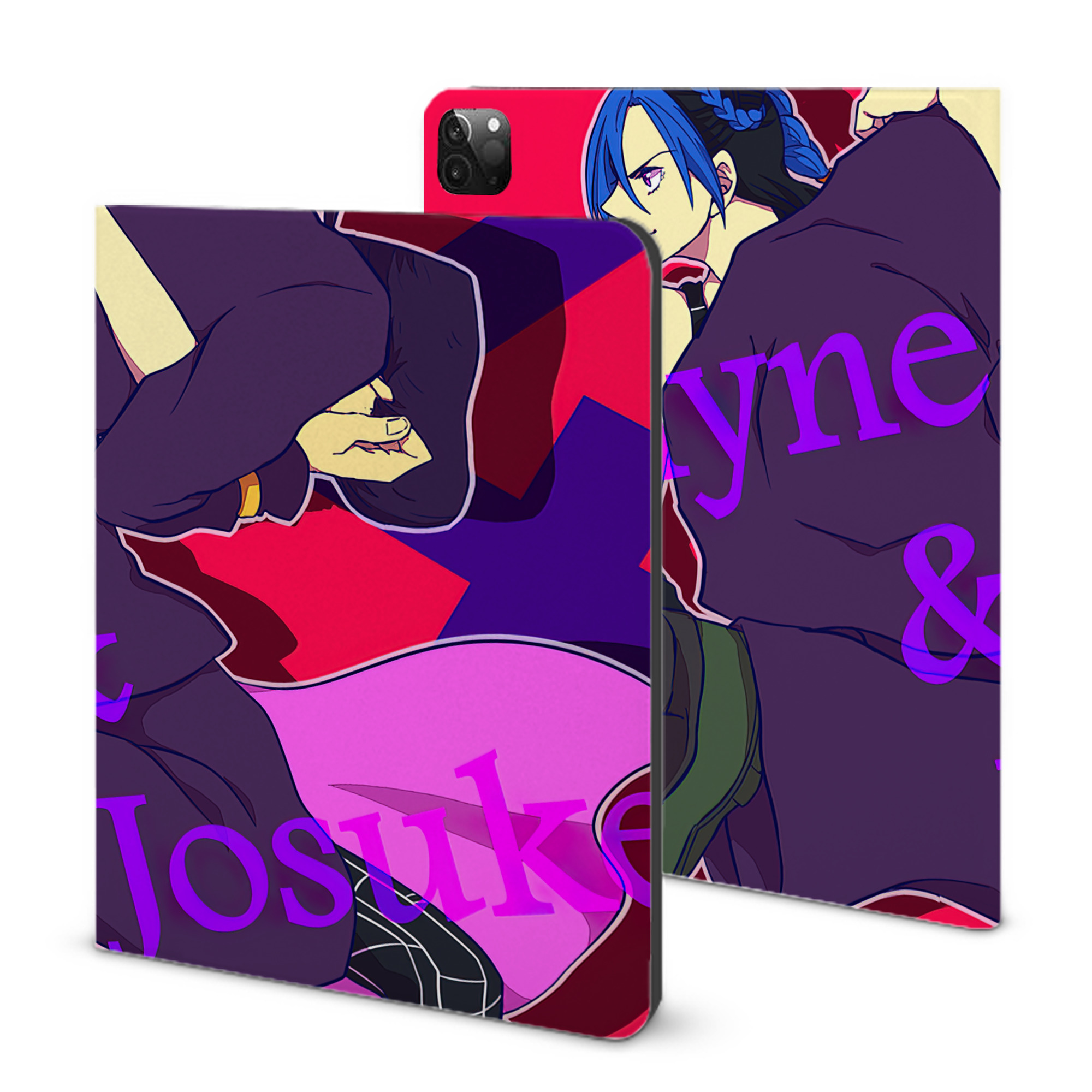 （画像用） ジョジョの奇妙な冒険 JoJo's Bizarre Adventure IPadケース ペンホルダー付き ブックスタイルデザイン